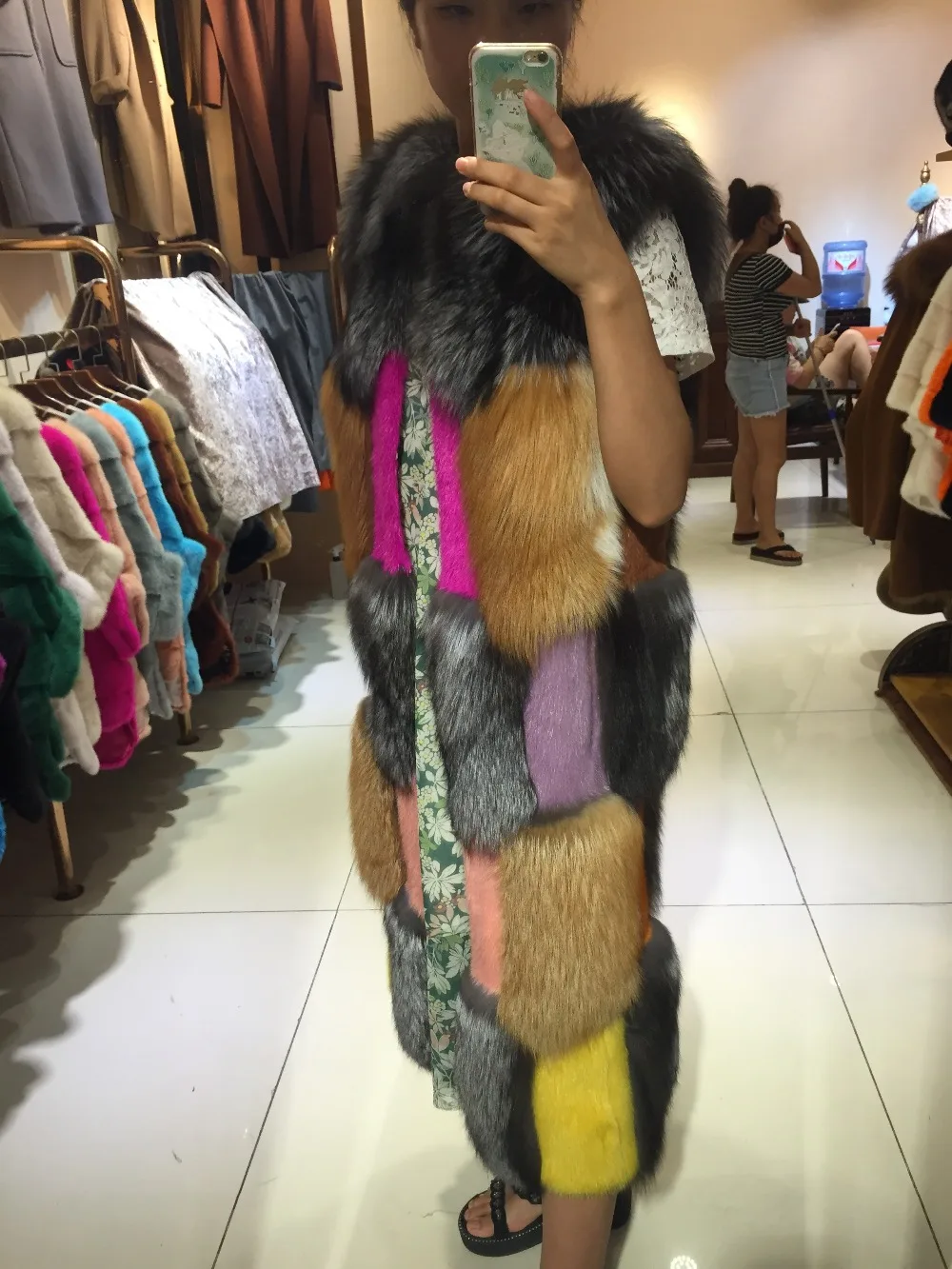 SQXR мех настоящий норковый модный жилет женский натуральный пальто Женский