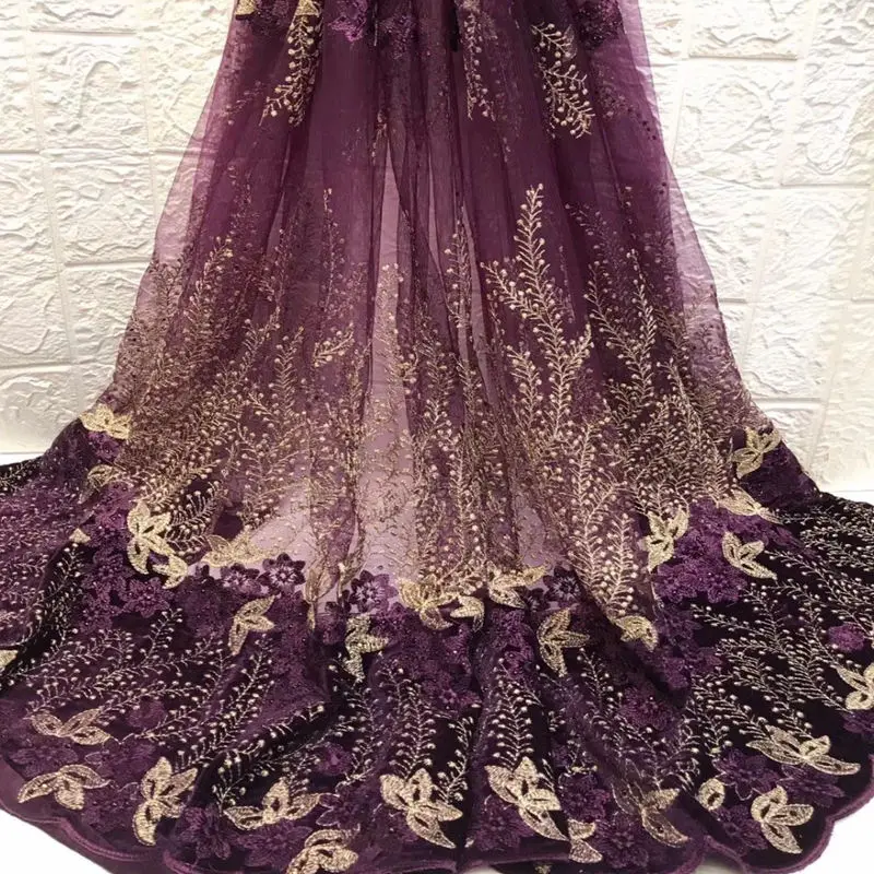 African lace fabric high quality French Stones embroidery tulle For wedding Dress | Дом и сад