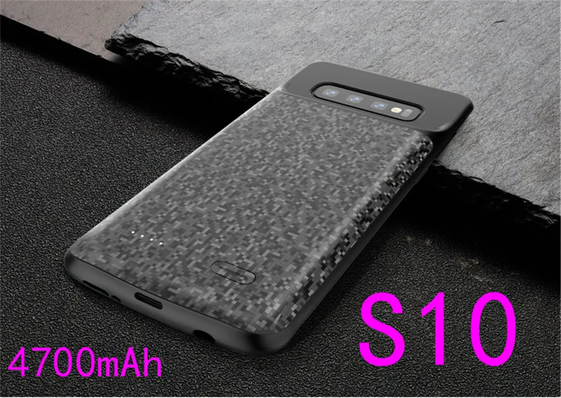 S10-Black Чехол-аккумулятор для samsung Galaxy S10 S10e, Силиконовый противоударный чехол для зарядного устройства, тонкий внешний аккумулятор, чехол для samsung S10 Plus - Цвет: S10-Black
