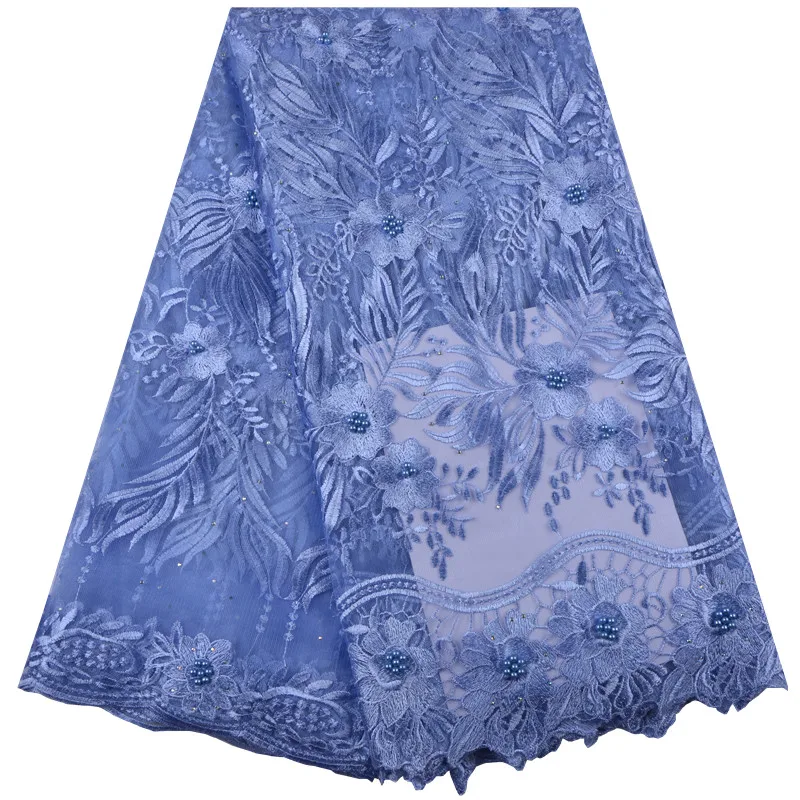 

Nigerian French Lace Fabric 2018 For Bridal Wedding Dress French Tulle Net Mesh Lace With Stones For Party Sewing Fabric 1347