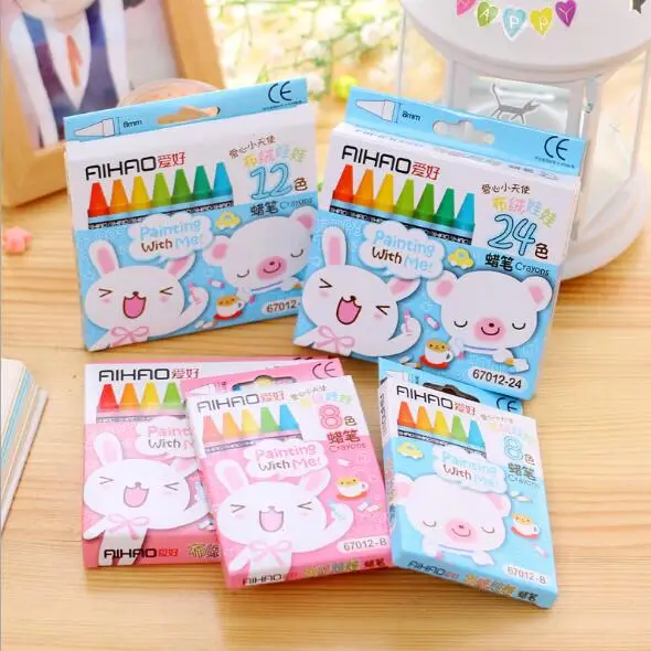 24 шт./компл. Корейская восковая карандаша для рисования Детские художественные