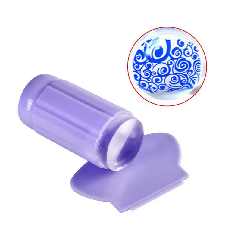 1 Набор стемпер для дизайна ногтей и скребок Супермягкие прозрачные силиконовые