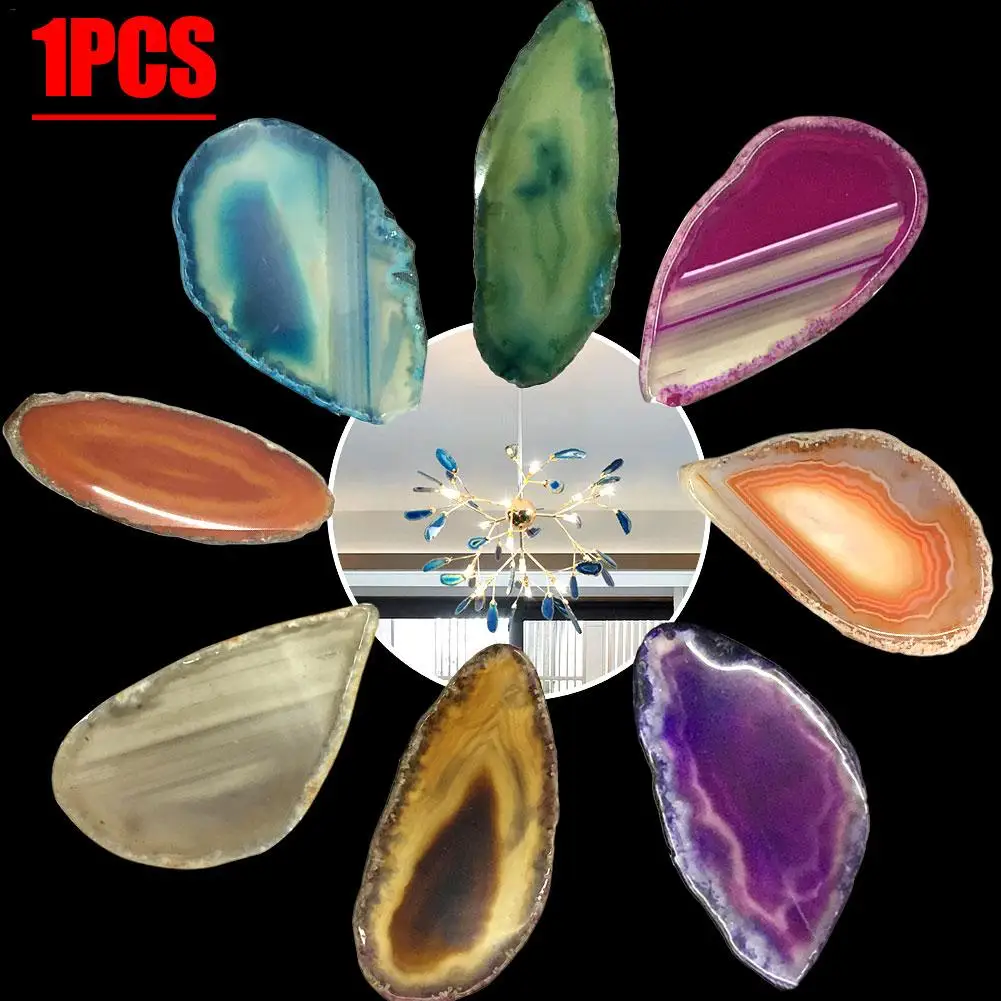 1 шт. натуральный агат Geode полированная нерегулярные с украшением в виде