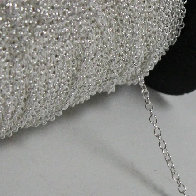 Silver Color Латунные с черным покрытием железные Металлические Модные кабельные соединения Ожерелье Браслеты цепи 2-8 мм шириной 9 цветов 100 метров/Тролль упаковка - Цвет: Silver Color