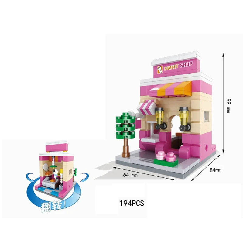 candy shop Вид на улицу города строительный блок Пепси apple store mcdonalds пицца музей динозавров звезда кофе cola удобство магазина детских игрушек - Цвет: candy shop