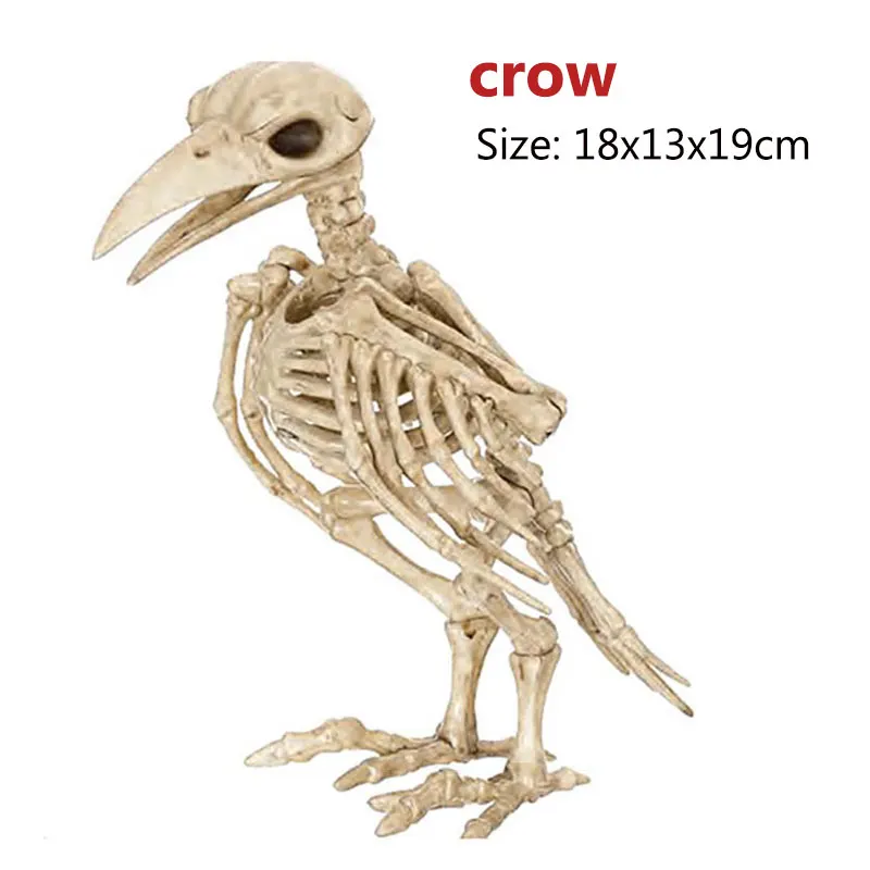 crow Украшения для Хэллоуина, реквизит, животные, скелет, украшения, летучая мышь/паук/дракон/птица, кости для Хэллоуина, ужасы, вечерние украшения для дома - Цвет: crow