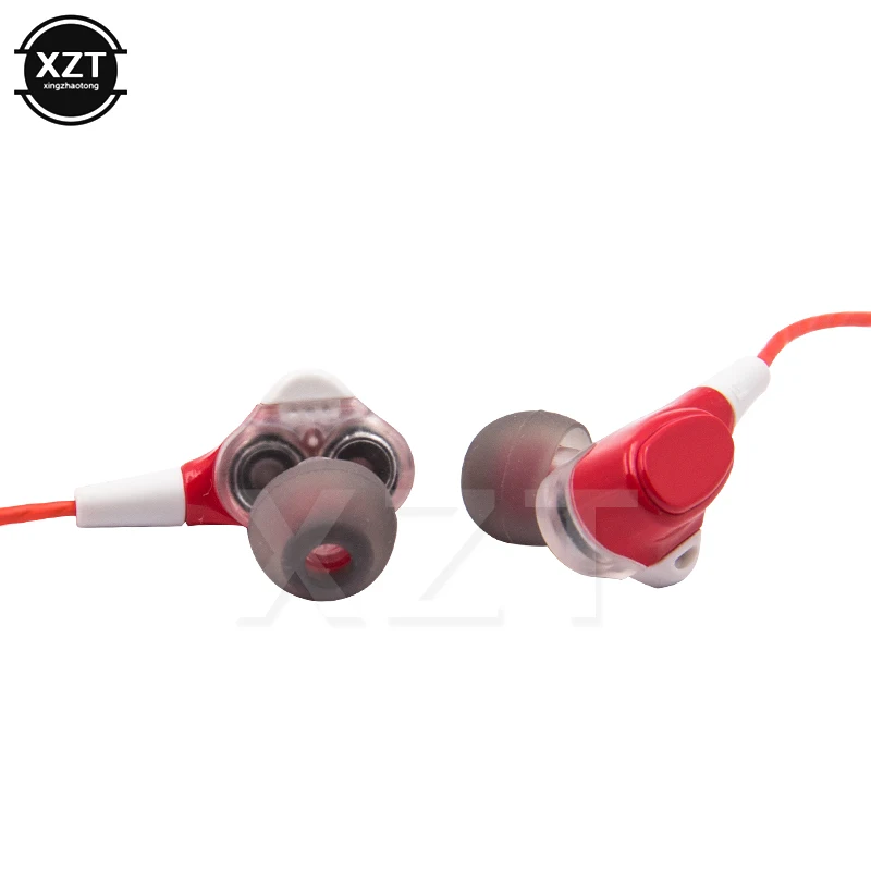 1 шт. 3 5 мм проводные наушники двойные драйверы In Ear бас для телефона уха