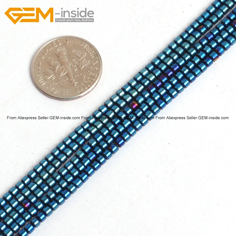 Жемчужные бусины с голубым металлическим покрытием отражающие гематитовые