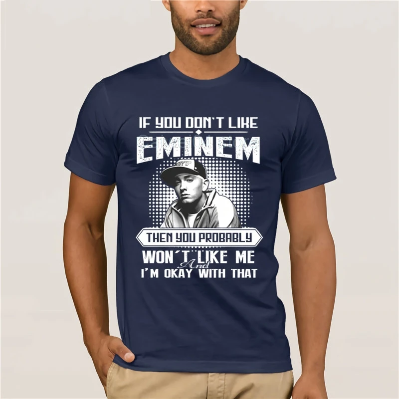 Модная футболка из 100% хлопка если вам не нравится Eminem понравятся мужские рубашки