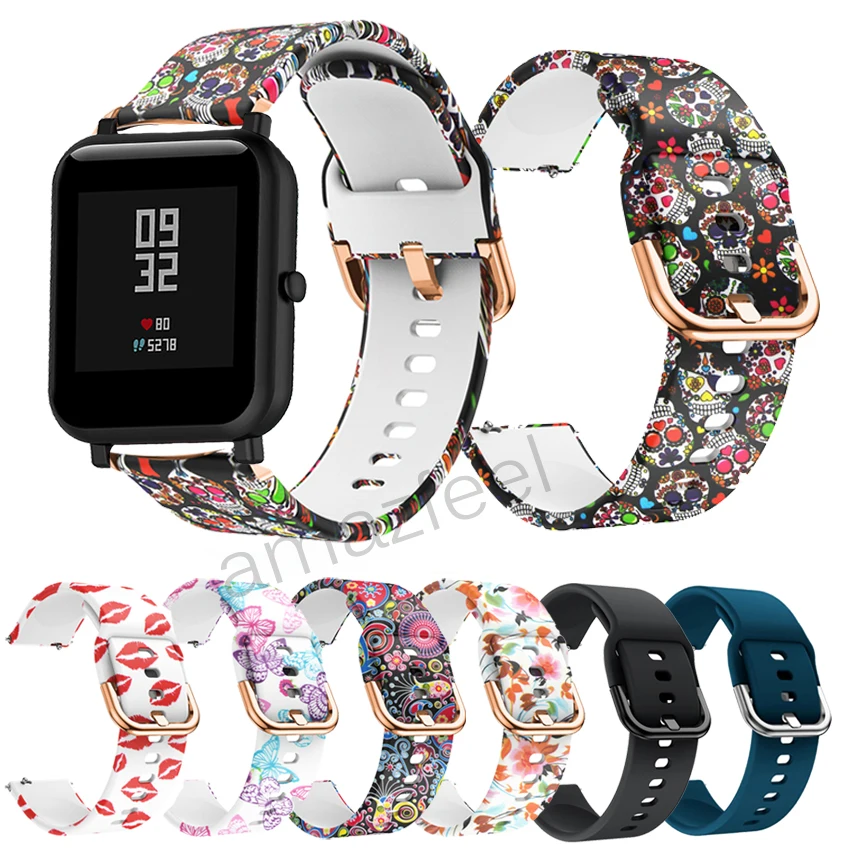 Силиконовый ремешок для Amazfit ремешок Bip мягкий резиновый ремень для Huami Amazfit Bip gtr 42 мм gts Smartwatch Браслет ремешок 20 мм