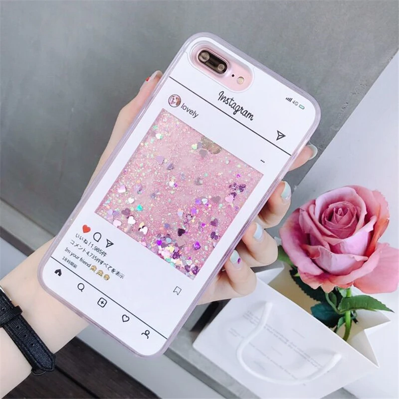 Чехол для iPhone X 6 6S 7 8 Plus Модный чехол девочек чашка кофе жидкий зыбучий песок