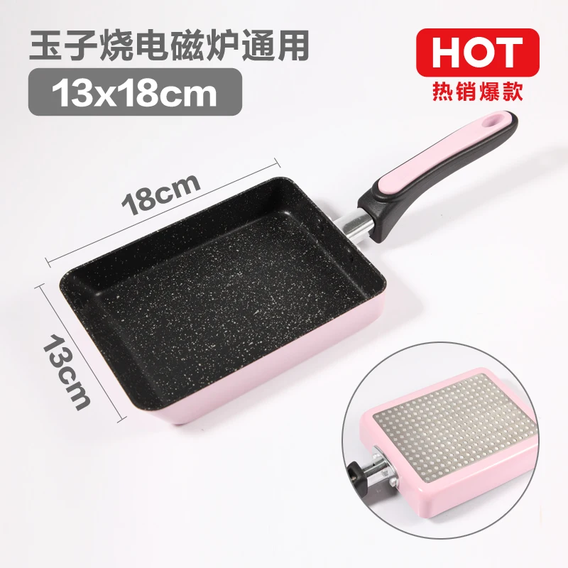 Толстая кухонная кастрюля для яиц с рулоном маленькая сковорода нефритом