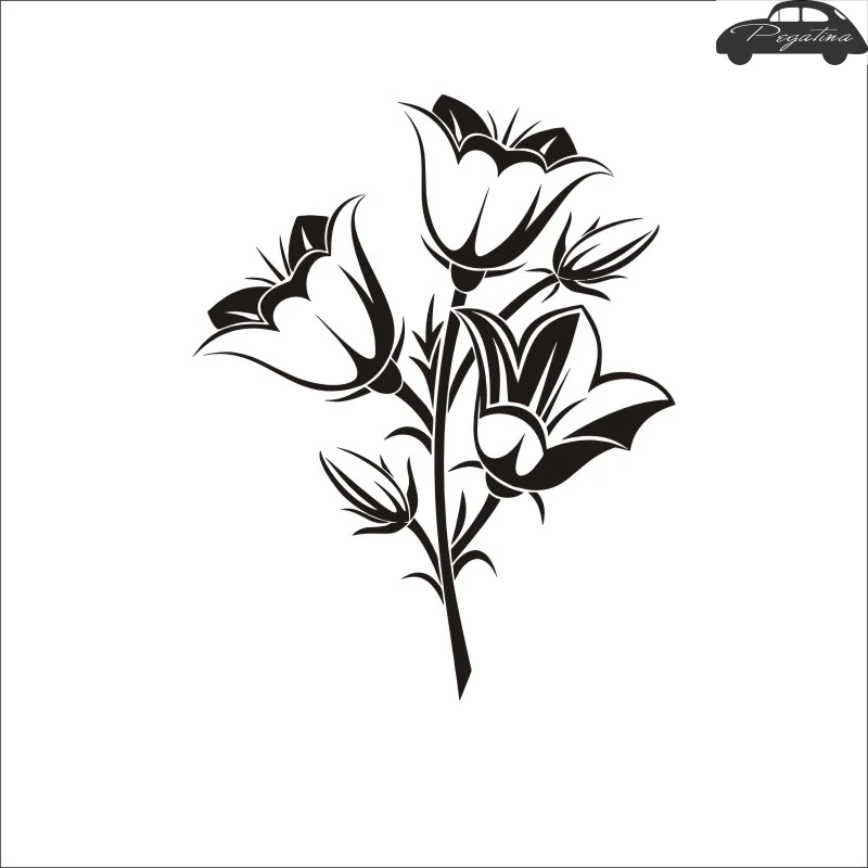 Цветок Наклейка с лилией автомобиля плакаты виниловые наклейки на стены Декор