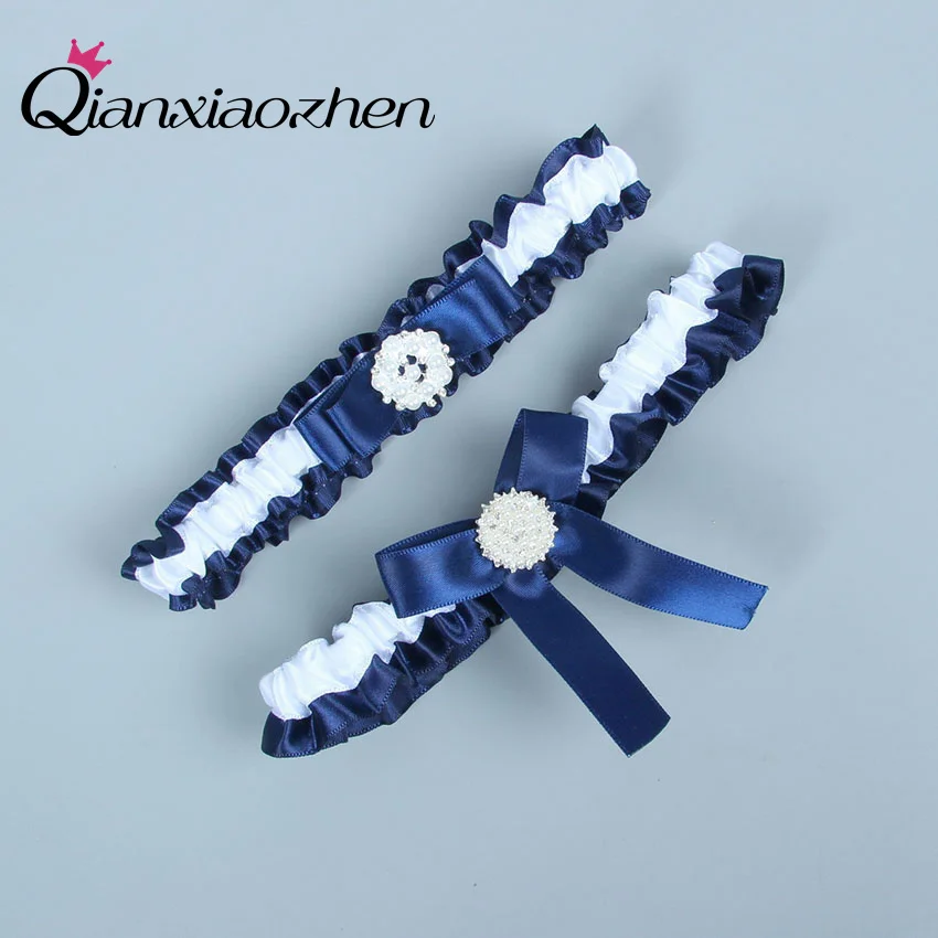 Qianxiaozhen 2 шт./компл. галстук бабочка кружевные ножки Свадебные Подвязки аксессуары