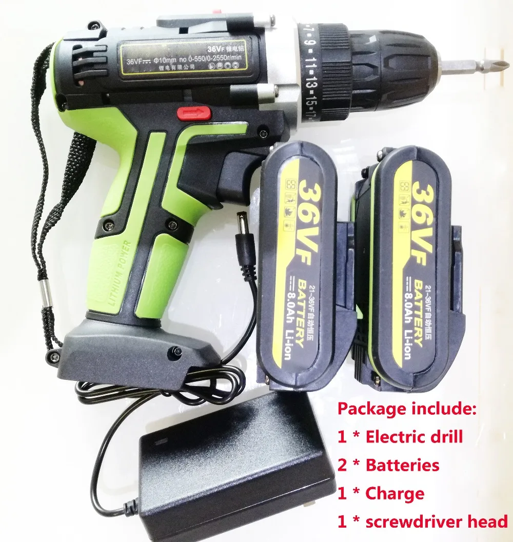 Двухскоростная бесщеточная Электрическая дрель с крутящим моментом 36 В 8000 мАч 2