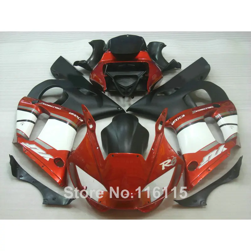 ABS обтекатель комплект подходит для YAMAHA R6 1998 1999 2000 2001 2002 Коричневый Белый Черный YZF