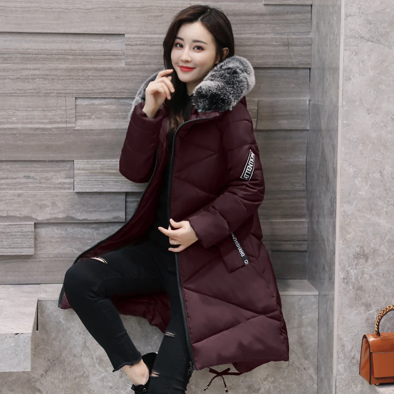 Новое поступление 2017 зимние парки QIMAGE Женская Толстая теплая пуховая хлопковая