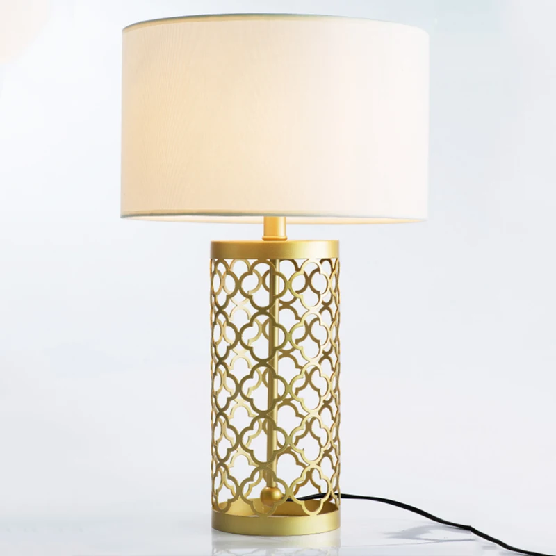 Gold Plum Grid Table Lamp American Model Room Iron Hollow For Living Decoration Bedside Large Small Light | Освещение