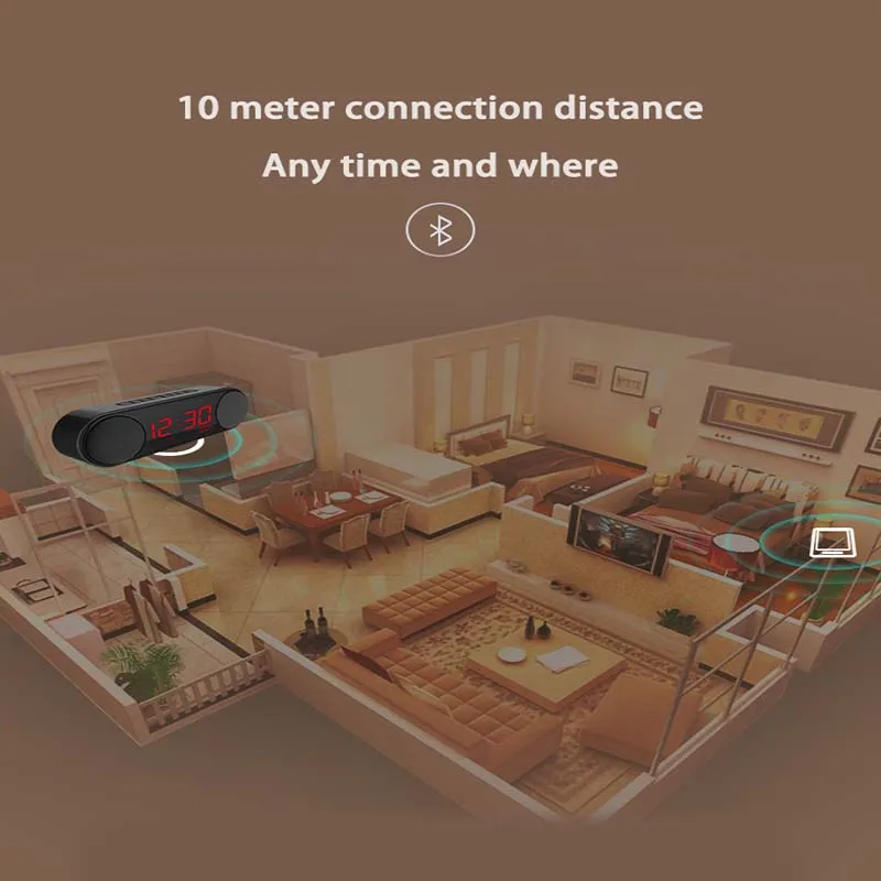 Беспроводной Bluetooth динамик сабвуфер будильник телефон компьютер автомобиль