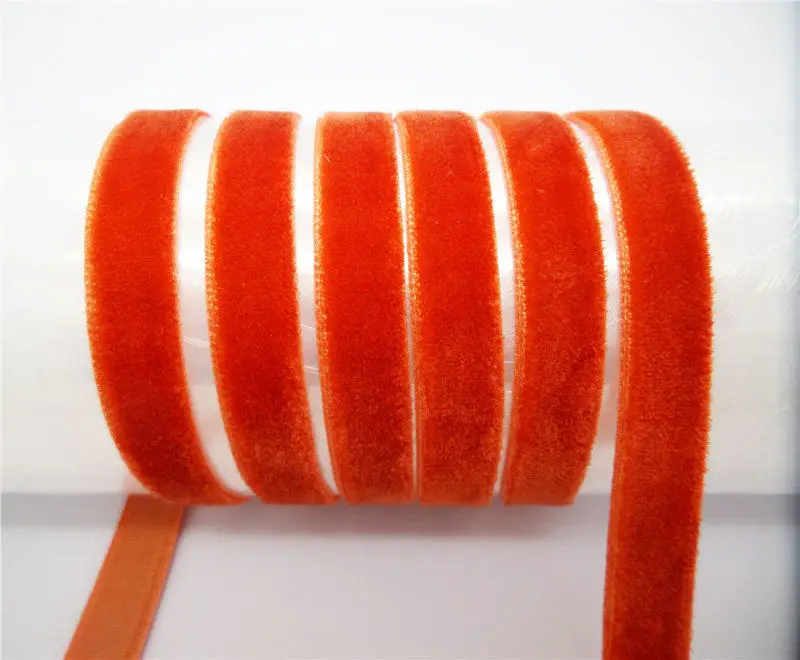 Блестящая нейлоновая односторонняя бархатная лента для волос размером 3/8 дюйма 50