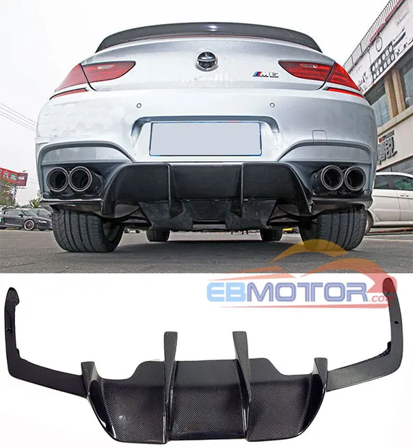 V стиль Настоящее углеродное волокно задний диффузор для BMW F06 F12 F13 M6 Grand Coupe 640i 650i