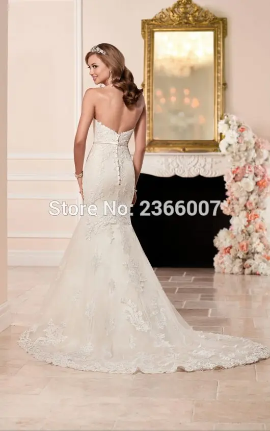 Robe de mariée Принцесса милая кружева аппликации русалка Свадебные Платья 2017 Белый