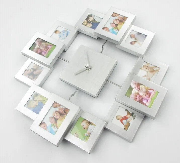 Новинка 2019 искусственные настенные часы с 12 фотографиями современный дизайн