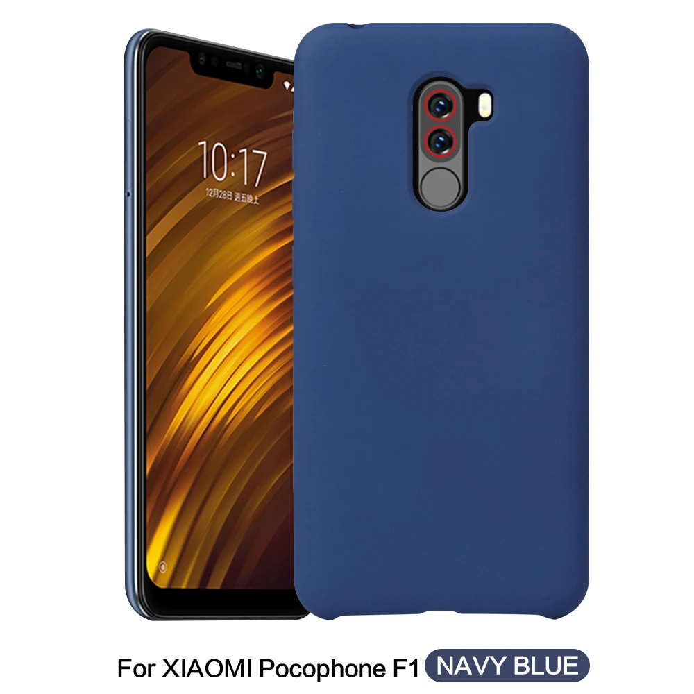 Роскошные Тонкий имитация жидкий силикон чехол для телефона Xiaomi Pocophone F1