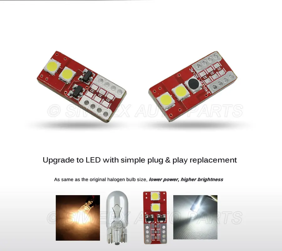 2 шт./лот W5W 194 T10 авто светодиодный лампы 4 3030 SMD Габаритные огни Поворотники