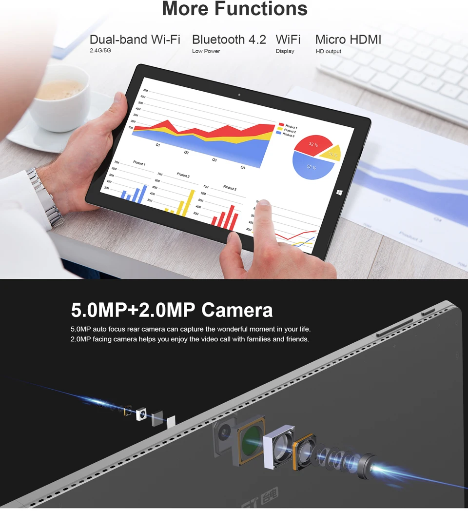Teclast X4 2 в 1 планшетный ПК 11," FHD 1920x1080 ips Gemini Lake Intel Celeron N4100 Windows 10 8 Гб ram 128 Гб SSD HDMI Dual Wifi