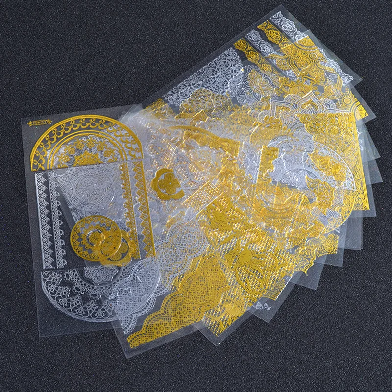1 шт. золотистые серебристые металлические 3D наклейки для ногтей высшего