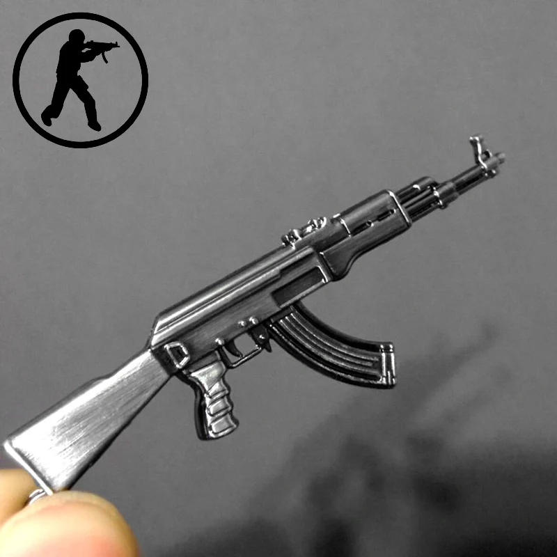 Новинка AK47 Counter Strike Gun брелок для мужчин безделушка Awp Rifle Sniper CS GO Saber Men's Jewelry цепи - Фото №1