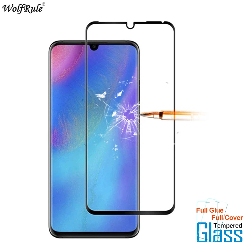 Protector de pantalla para Huawei P30 Lite, cubierta de vidrio templado con pegamento completo, pel&iacute;cula de tel&eacute;fono de vidrio de 6 pulgadas, 2 uds.-0
