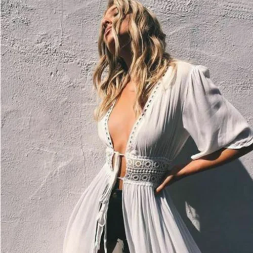 Пикантное женское бикини накидка Пляжное платье купальник шифоновая пляжная