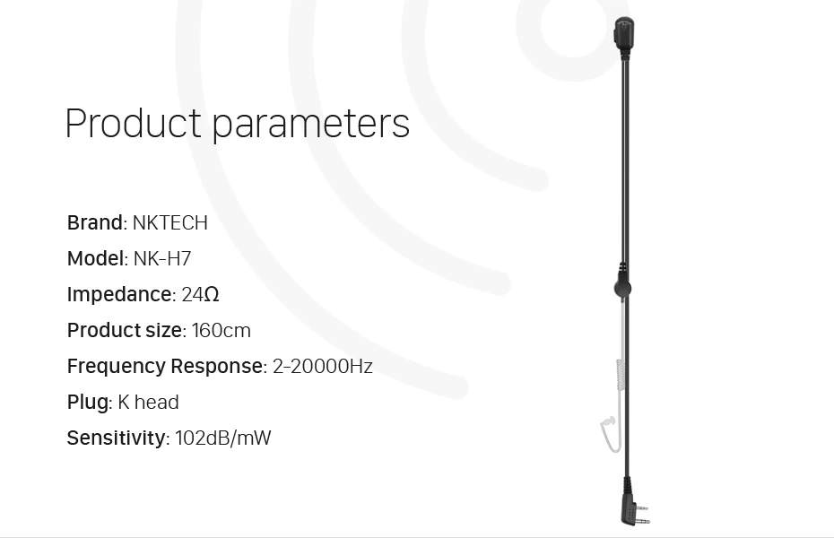 NKTECH NK H7 Динамик гарнитуры Воздушная трубка для HYT WOUXUN PUXING TYT KENWOOD BaoFeng UV 5R DM 5X GT 3TP 5TP 82