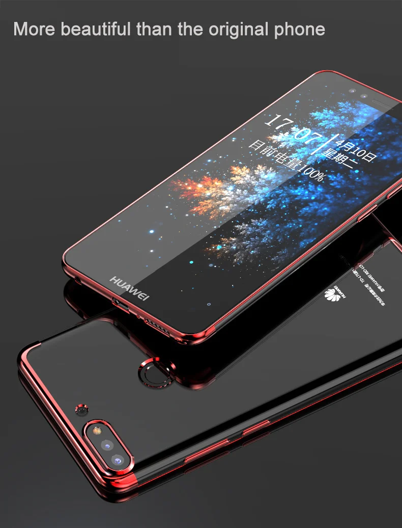 Plating Transparent Case For Huawei Y9 Y7 Y6 Prime 2018 Silicone Soft TPU Cover case Back cover | Мобильные телефоны и