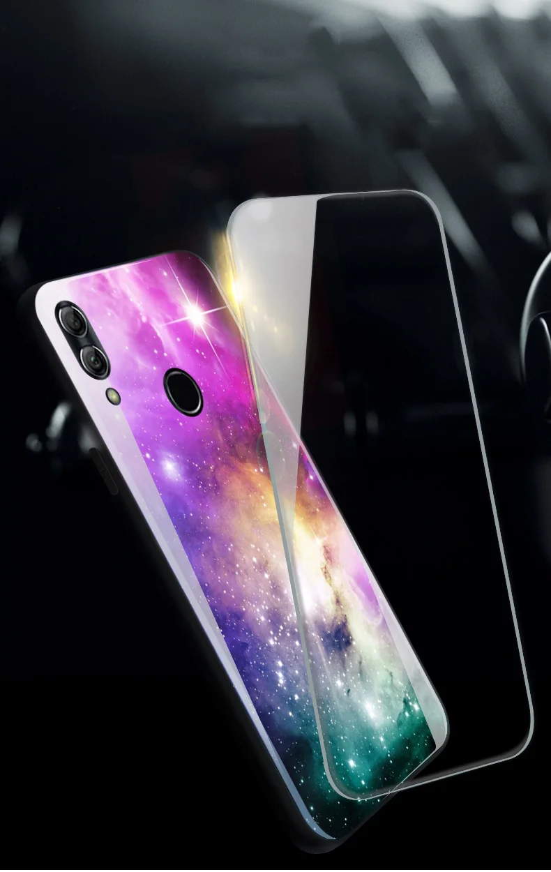 Роскошный стеклянный чехол для huawei Honor 8 9 10 Lite, задняя крышка с изображением звездного неба для huawei Honor 8 Pro V9 V8 V10 View 10, чехол