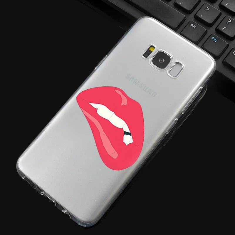 N382 Sexy Lips Soft TPU Silicone Cover For Samsung Galaxy S5 S6 S7 S8 S9 S10 5G S10E Lite Edge Plus Case |