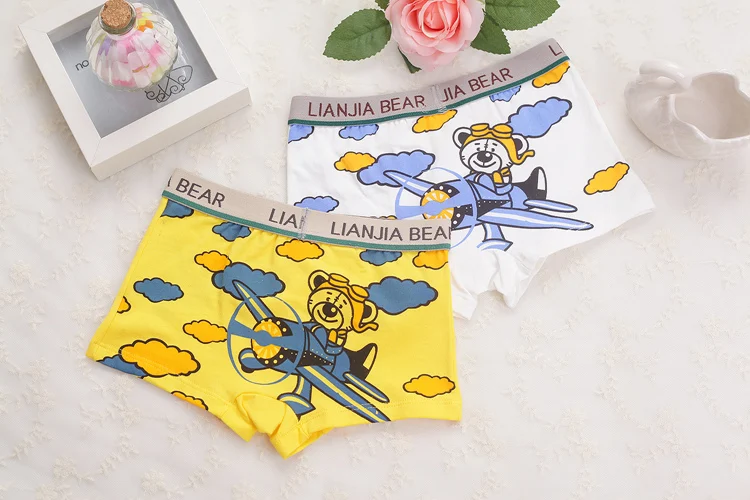 4 шт./лот для маленьких мальчиков хлопковое нижнее белье застенчивый обезьяна