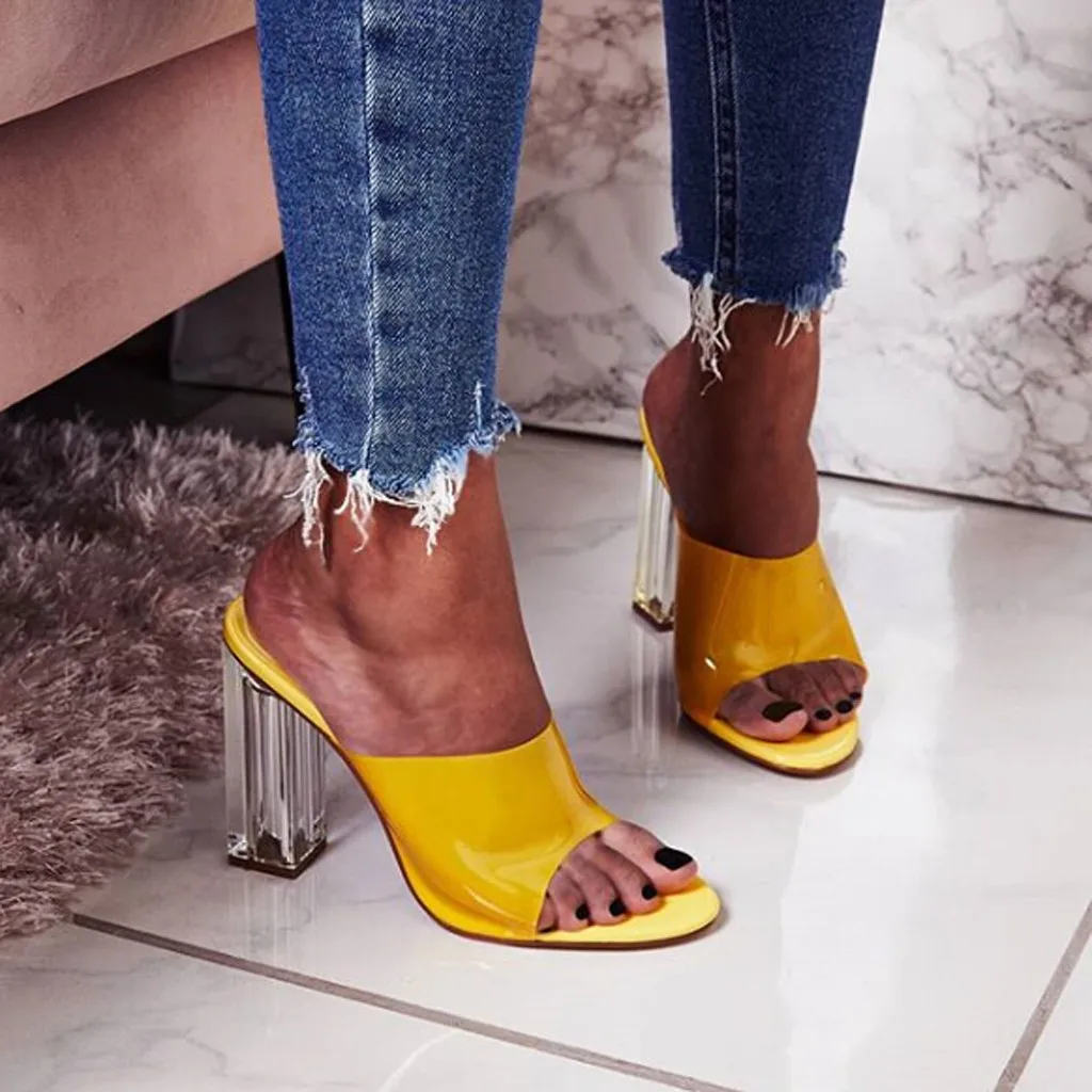 Talon transparente femme buty na koturnie/женские летние повседневные Модные прозрачные туфли на высоком каблуке с кристаллами; Si14