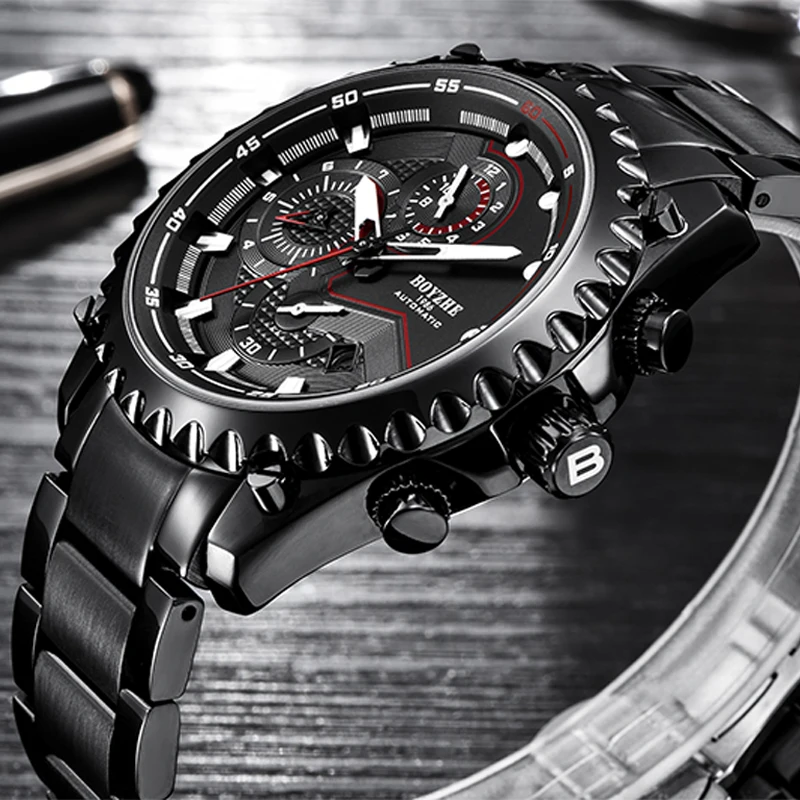 Мужские автоматические механические часы BOYZHE спортивные велосипедные Роскошные
