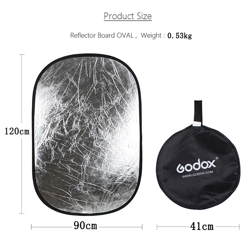 Godox 35 &quot* 47&quot 90x120 см 2 в 1 портативный складной свет овальный отражатель для