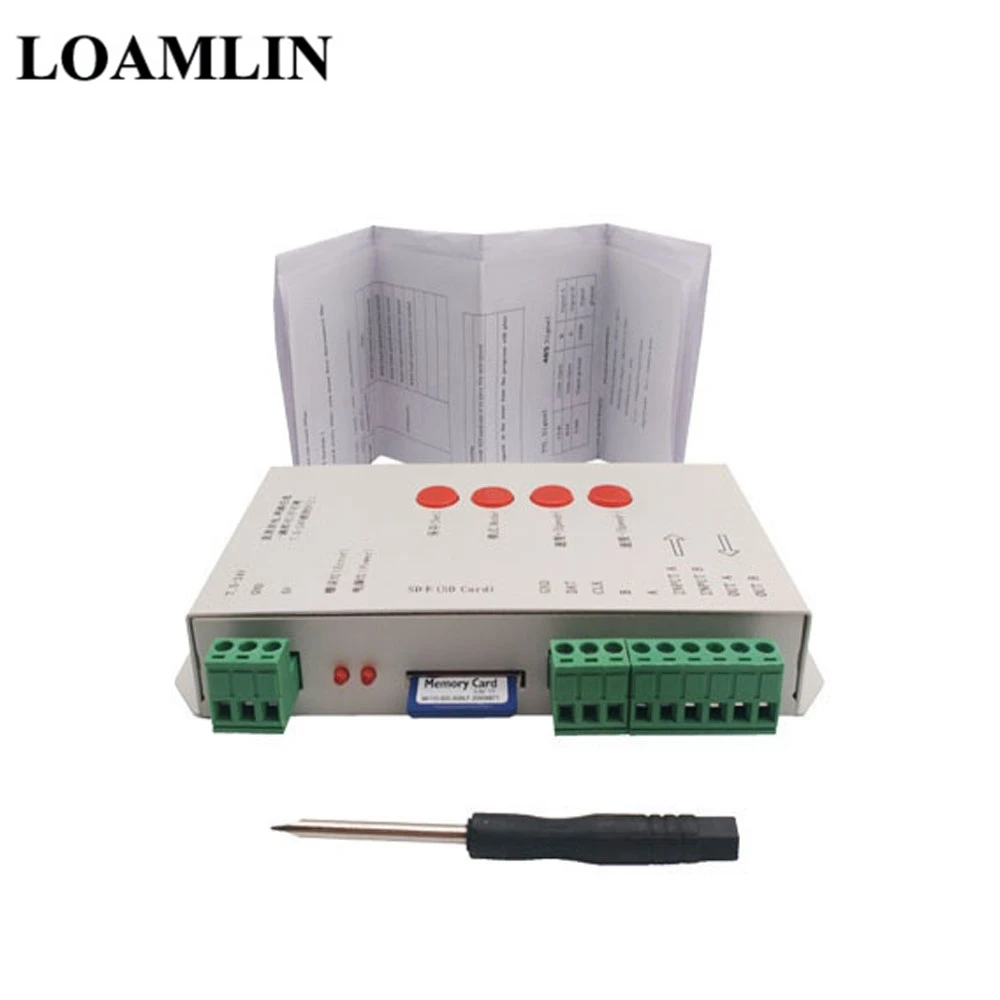 Only T1000s SK6812 RGBW светодиодные ленты T-1000S SD карты пиксели RGB Led контроллер DC5V Led Трансформатор комплект 5 м 10 м 15 м 20 м - Испускаемый цвет: Only T1000s