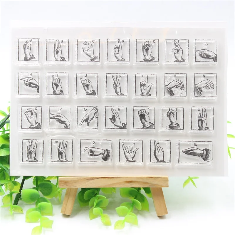 Жест буквы прозрачный силиконовый штампы для DIY Скрапбукинг/карты решений/Дети