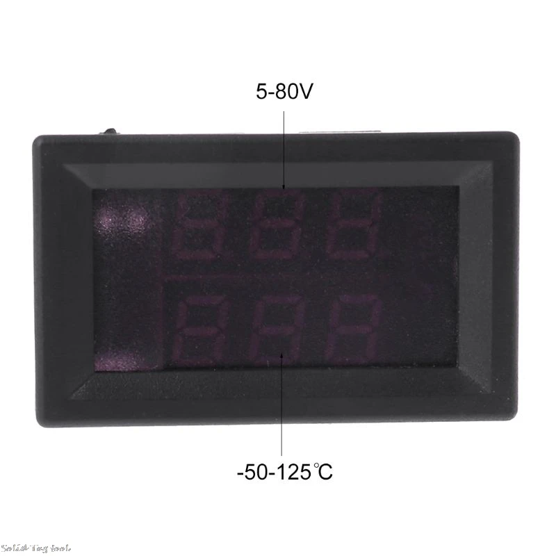 Автомобильный Вольтметр и термометр измеритель напряжения температуры с