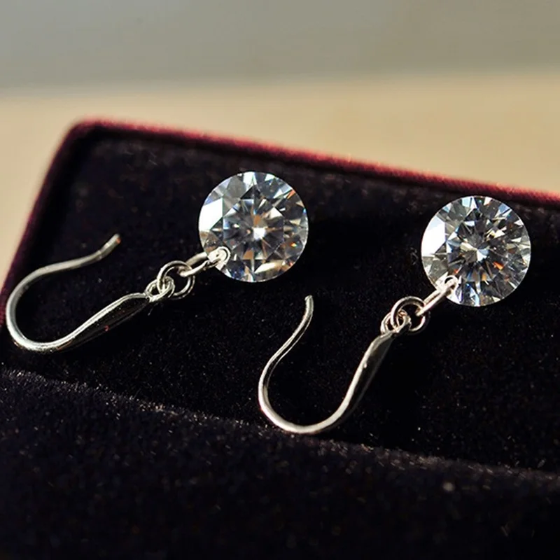 Женские свадебные серьги OMHXZJ вечерние из стерлингового серебра 925 пробы с Белым