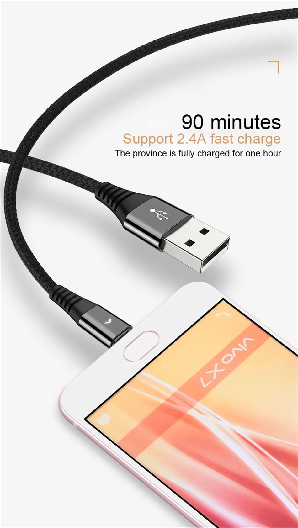NOHON Micro USB Led кабель для передачи данных для samsung Galaxy S7 S6 huawei Xiaomi Redmi Note 4 4X мобильный телефон 2.4A кабели быстрой зарядки 1,2 м