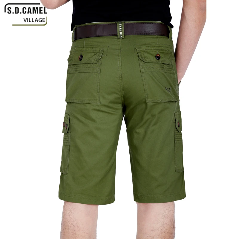 New Brand Male Army Loose Cargo Pants Men Casual Work Short Plus Size Mens Cotton Multi-pocket Solid Puls Beach Shorts | Мужская одежда