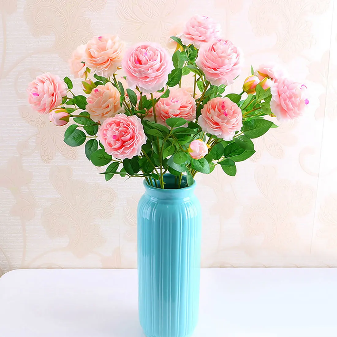 Пион цветы 1 шт. настоящий на прикосновение шелк искусственная ветка 3 головы и