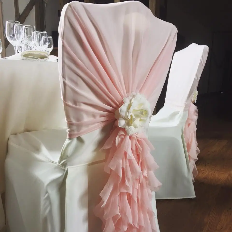 Livia Event Tex Румяна Розовый шифон крышка капюшон с ивы кудрявые пояса для свадебной